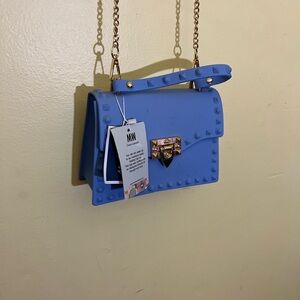 Most Wanted Blue Studded Jelly Style Handbag